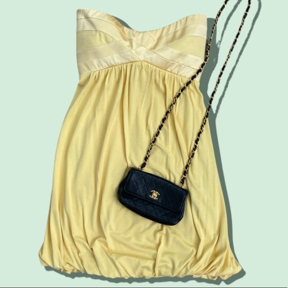 Bebe strapless bubble hem dress